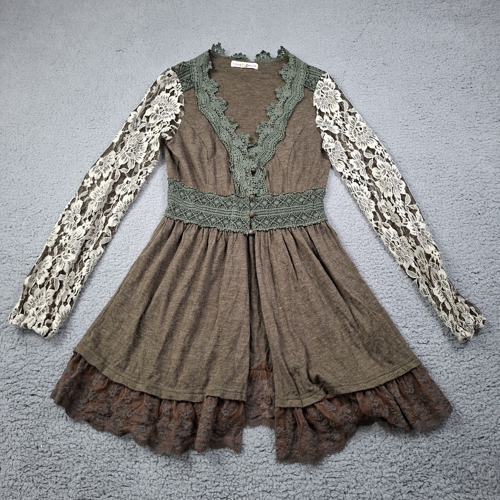 Altar'd State Woodland Fairy Boho Dress Cardigan Top Size S Fairy Grunge Goblin